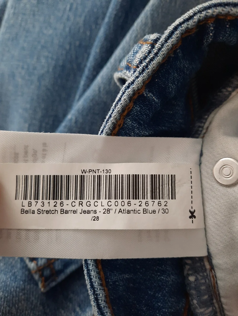 Quince Bella High Rise Stretch Barrel Jeans in Atlantic Blue size 30 - Picture 8 of 15